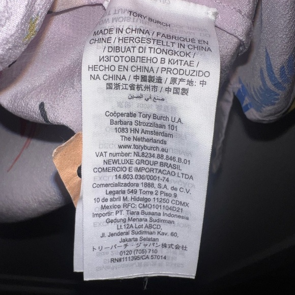 EUC Tory Burch Purple Daydream Tie-Sleeve Silk Short Sleeve Button Down Top 2 - Picture 6 of 13